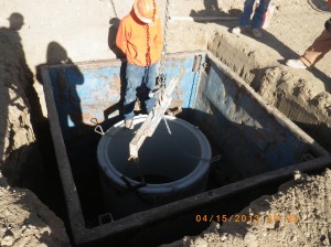 construction worker on underground installation
