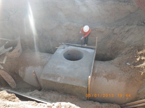 completed manhole after pouring
