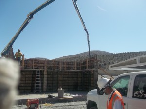 Conco Construction pours concrete for trash enclosure at the Cemex Factory