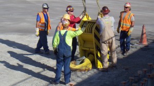 Construction workers in the high desert  