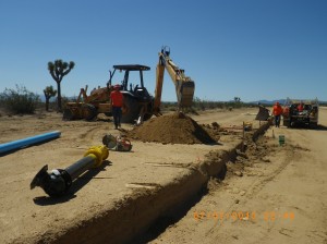 Water main and fire hydrant installation
